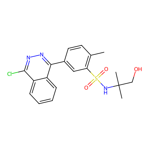 5-(4-chlorophthalazin-1-yl)-N-(1-hydroxy-2-methylpropan-2-yl)-2-methylbenzenesulfonamide structure