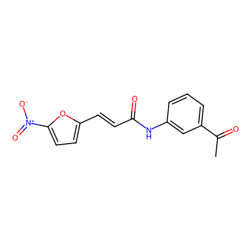 (E)-N-(3-acetylphenyl)-3-(5-nitrofuran-2-yl)prop-2-enamide structure