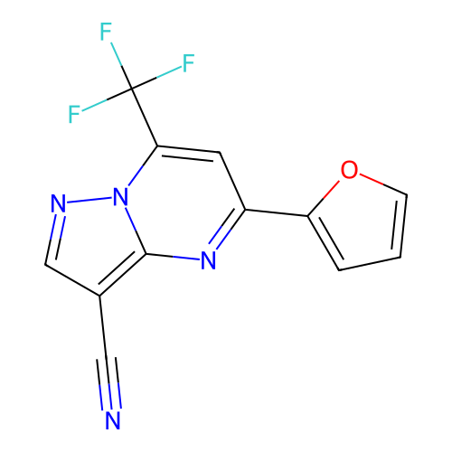 5-(2-Furanyl)-7-(trifluoromethyl)pyrazolo[1,5-a]pyrimidine-3-carbonitrile structure