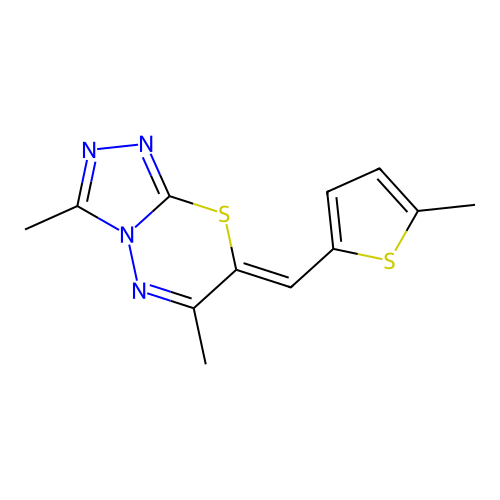3,6-Dimethyl-7-[(5-methyl-2-thienyl)methylene]-7H-1,2,4-triazolo[3,4-b][1,3,4]thiadiazine structure