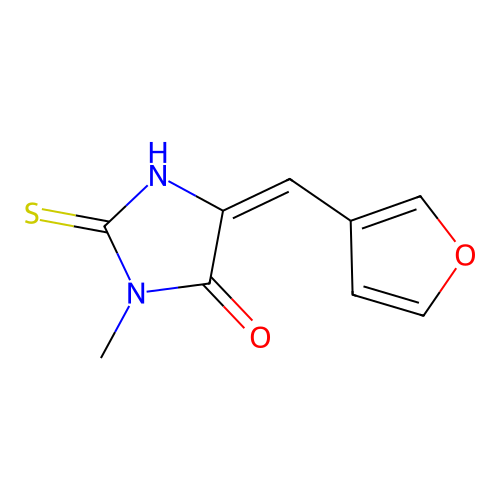 4-Imidazolidinone, 5-(3-furanylmethylene)-3-methyl-2-thioxo- structure