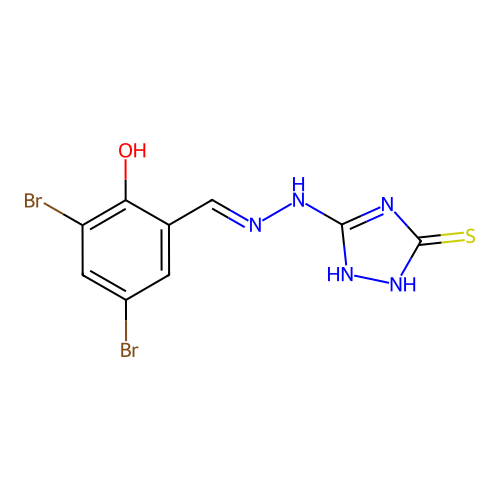 CAS 827589-04-8 - C9H7Br2N5OS structure