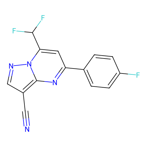 7-(Difluoromethyl)-5-(4-fluorophenyl)pyrazolo[1,5-a]pyrimidine-3-carbonitrile structure