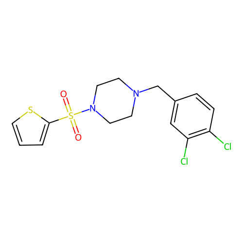 1-[(3,4-Dichlorophenyl)methyl]-4-thiophen-2-ylsulfonylpiperazine structure