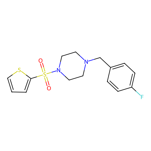 1-[(4-Fluorophenyl)methyl]-4-thiophen-2-ylsulfonylpiperazine structure