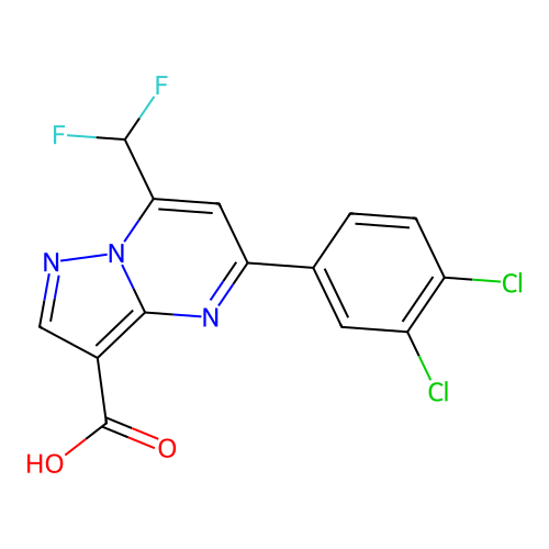 5-(3,4-dichlorophenyl)-7-(difluoromethyl)pyrazolo[1,5-a]pyrimidine-3-carboxylic acid structure