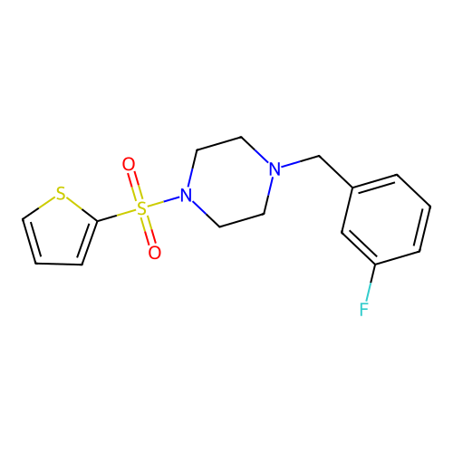 1-[(3-Fluorophenyl)methyl]-4-thiophen-2-ylsulfonylpiperazine structure