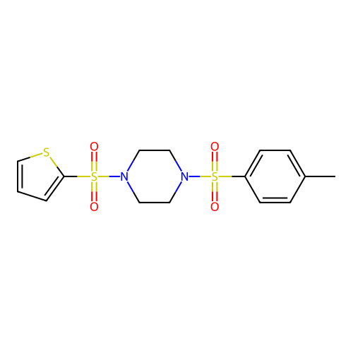 1-(4-Methylphenyl)sulfonyl-4-thiophen-2-ylsulfonylpiperazine structure