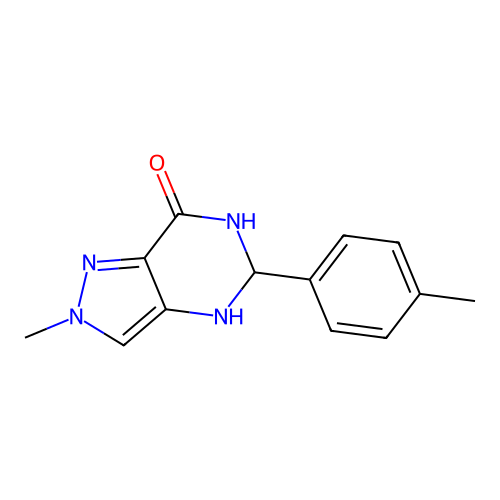 2-methyl-5-(4-methylphenyl)-2,4,5,6-tetrahydro-7H-pyrazolo[4,3-d]pyrimidin-7-one structure