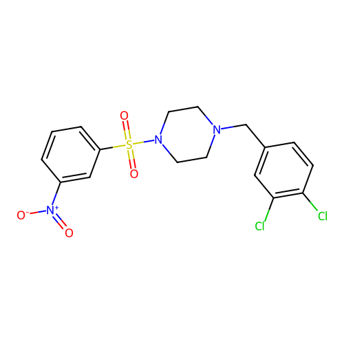 1-(3,4-Dichlorobenzyl)-4-[(3-nitrophenyl)sulfonyl]piperazine structure