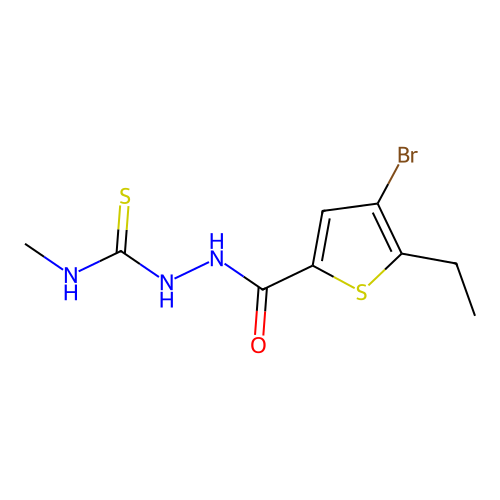 1-[(4-Bromo-5-ethylthiophene-2-carbonyl)amino]-3-methylthiourea structure