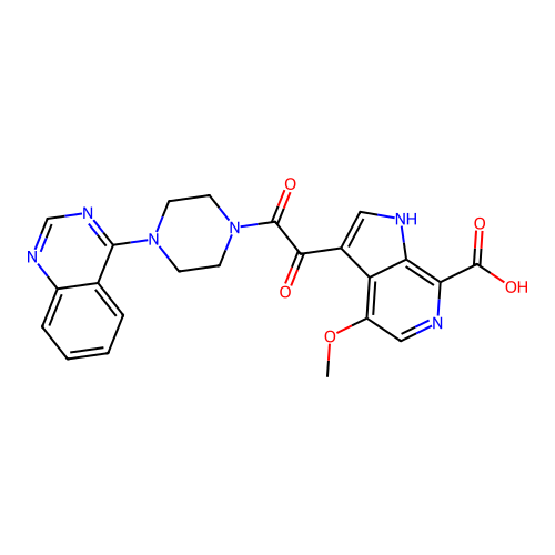 1h-pyrrolo[2,3-c]pyridine-7-carboxylic acid,4-methoxy-3-[oxo[4-(4-quinazolinyl)-1-piperazinyl]acetyl]- structure