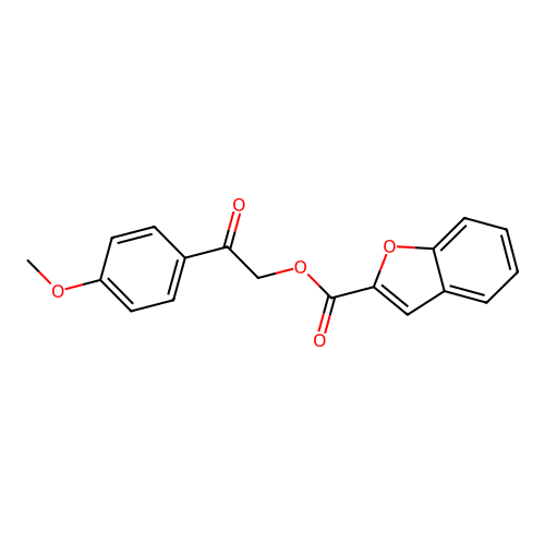 2-Benzofurancarboxylic acid, 2-(4-methoxyphenyl)-2-oxoethyl ester structure
