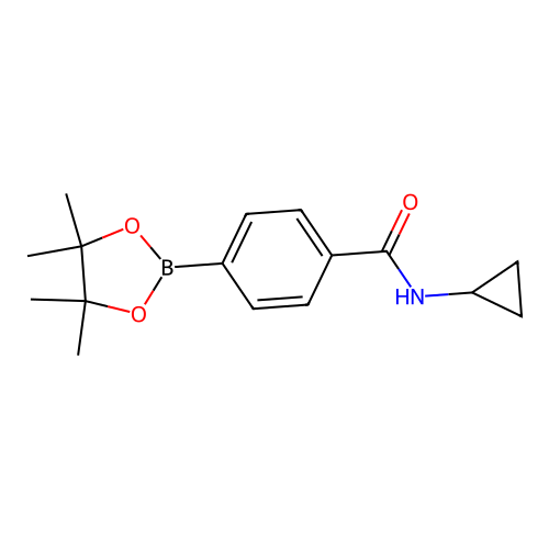 N-cyclopropyl-4-(4,4,5,5-tetramethyl-1,3,2-dioxaborolan-2-yl)benzamide structure