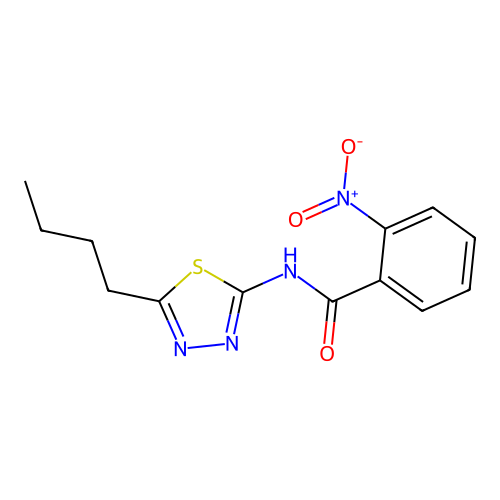 N-(5-butyl-1,3,4-thiadiazol-2-yl)-2-nitrobenzamide structure