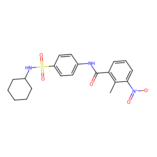 N-[4-(cyclohexylsulfamoyl)phenyl]-2-methyl-3-nitrobenzamide structure
