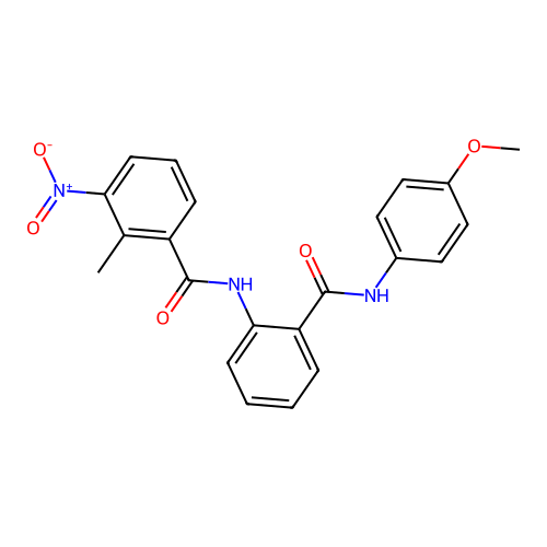 N-[2-[(4-methoxyphenyl)carbamoyl]phenyl]-2-methyl-3-nitrobenzamide structure