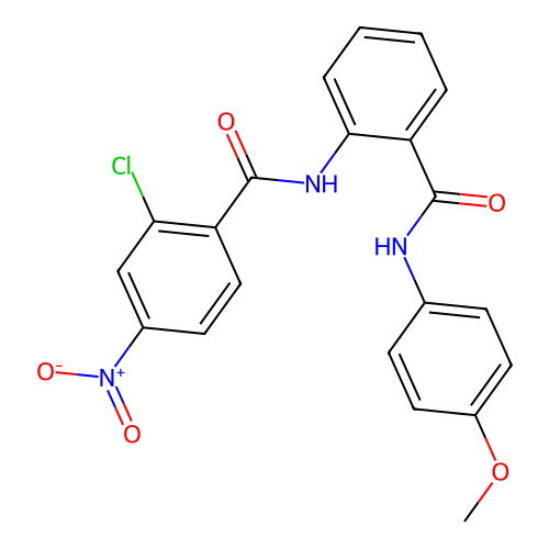 2-chloro-N-[2-[(4-methoxyphenyl)carbamoyl]phenyl]-4-nitrobenzamide structure