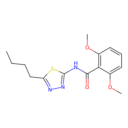 N-(5-butyl-1,3,4-thiadiazol-2-yl)-2,6-dimethoxybenzamide structure
