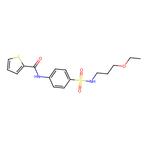 N-[4-(3-ethoxypropylsulfamoyl)phenyl]thiophene-2-carboxamide structure