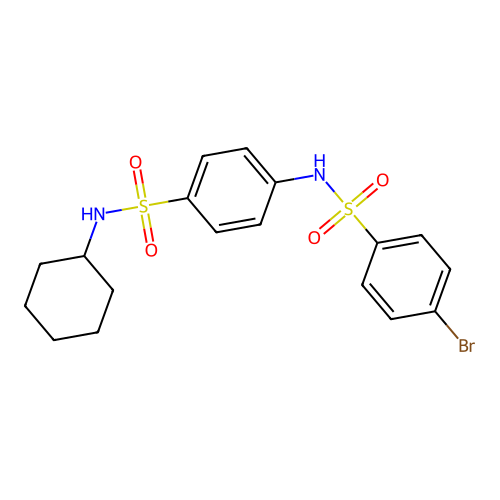 4-[(4-bromophenyl)sulfonylamino]-N-cyclohexylbenzenesulfonamide structure