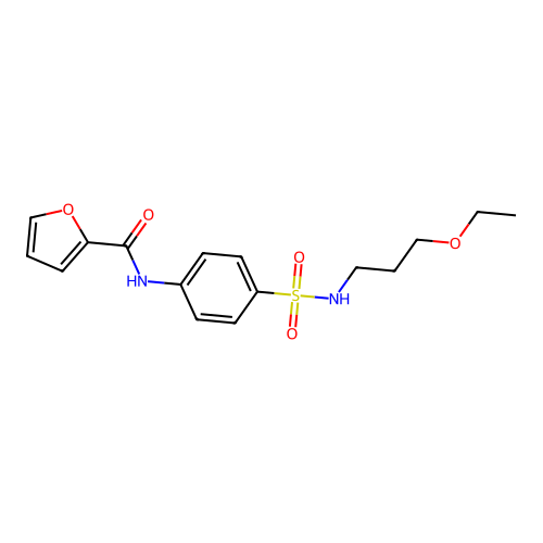 N-[4-(3-ethoxypropylsulfamoyl)phenyl]furan-2-carboxamide structure