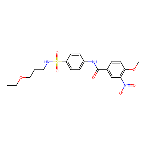 N-[4-(3-ethoxypropylsulfamoyl)phenyl]-4-methoxy-3-nitrobenzamide structure
