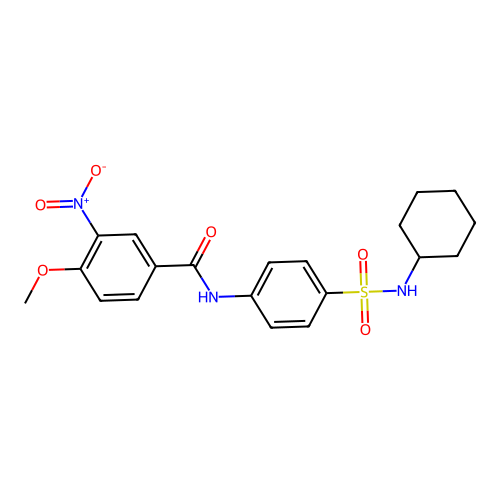 N-[4-(cyclohexylsulfamoyl)phenyl]-4-methoxy-3-nitrobenzamide structure