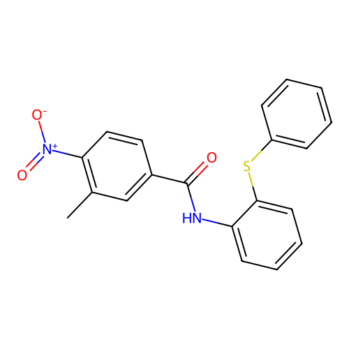 3-methyl-4-nitro-N-(2-phenylsulfanylphenyl)benzamide structure