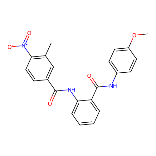 N-[2-[(4-methoxyphenyl)carbamoyl]phenyl]-3-methyl-4-nitrobenzamide structure