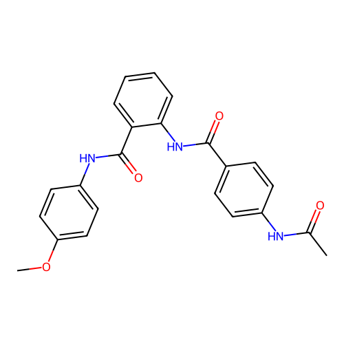 2-[(4-acetamidobenzoyl)amino]-N-(4-methoxyphenyl)benzamide structure