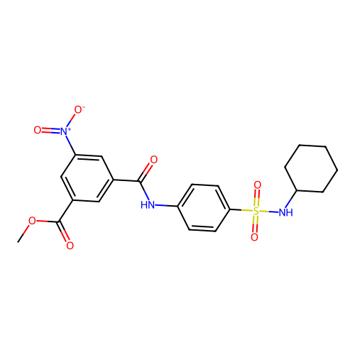 Methyl 3-{[4-(cyclohexylsulfamoyl)phenyl]carbamoyl}-5-nitrobenzoate structure
