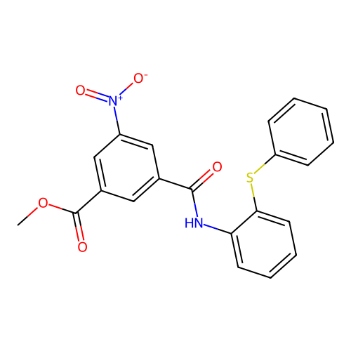Methyl 3-nitro-5-{[2-(phenylsulfanyl)phenyl]carbamoyl}benzoate structure