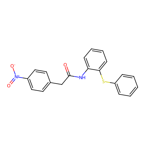 2-(4-nitrophenyl)-N-(2-phenylsulfanylphenyl)acetamide structure