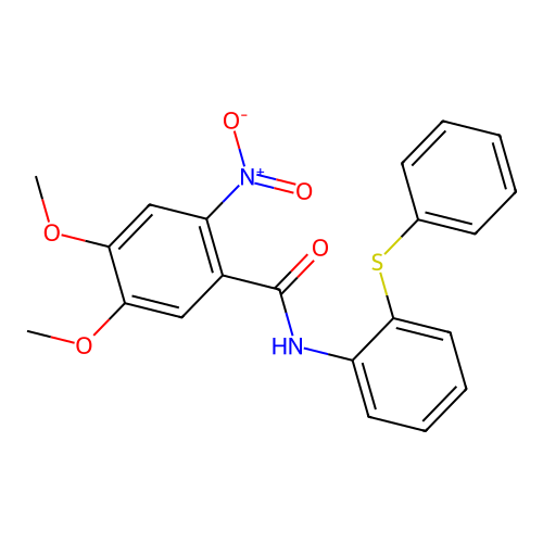 4,5-dimethoxy-2-nitro-N-(2-phenylsulfanylphenyl)benzamide structure