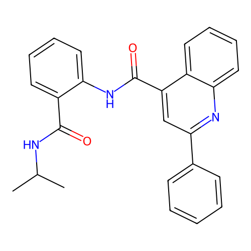 2-phenyl-N-[2-(propan-2-ylcarbamoyl)phenyl]quinoline-4-carboxamide structure