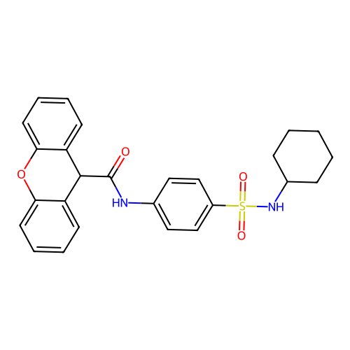 N-[4-(cyclohexylsulfamoyl)phenyl]-9H-xanthene-9-carboxamide structure
