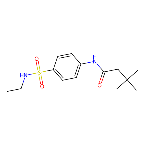 N-[4-(ethylsulfamoyl)phenyl]-3,3-dimethylbutanamide structure
