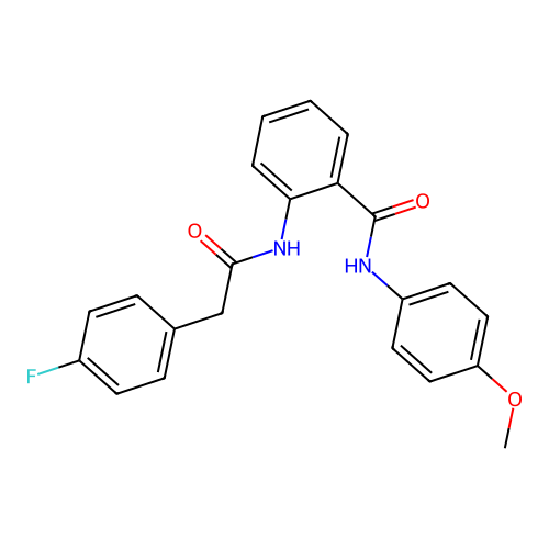 2-[[2-(4-fluorophenyl)acetyl]amino]-N-(4-methoxyphenyl)benzamide structure
