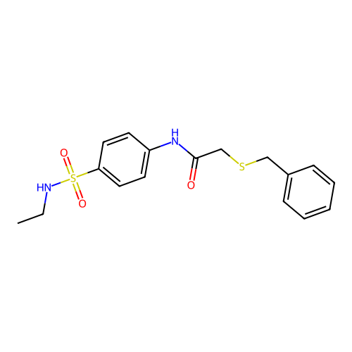 2-benzylsulfanyl-N-[4-(ethylsulfamoyl)phenyl]acetamide structure