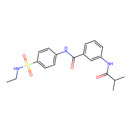 N-[4-(ethylsulfamoyl)phenyl]-3-(2-methylpropanoylamino)benzamide structure