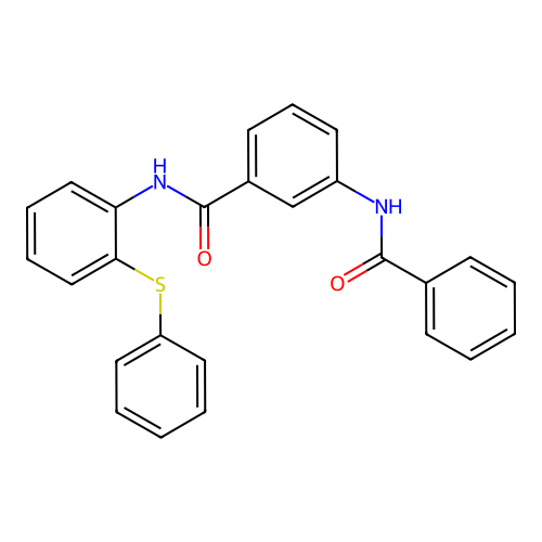 3-benzamido-N-(2-phenylsulfanylphenyl)benzamide structure