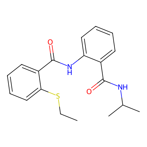2-[(2-ethylsulfanylbenzoyl)amino]-N-propan-2-ylbenzamide structure