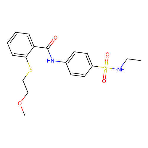 N-[4-(ethylsulfamoyl)phenyl]-2-(2-methoxyethylsulfanyl)benzamide structure