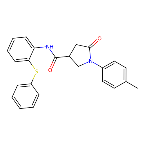 1-(4-methylphenyl)-5-oxo-N-[2-(phenylsulfanyl)phenyl]pyrrolidine-3-carboxamide structure