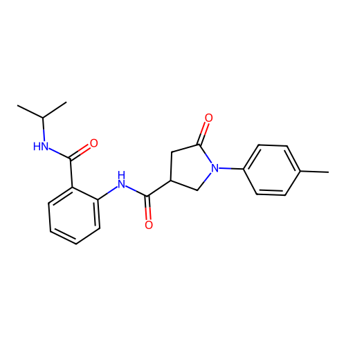 1-(4-methylphenyl)-5-oxo-N-[2-(propan-2-ylcarbamoyl)phenyl]pyrrolidine-3-carboxamide structure