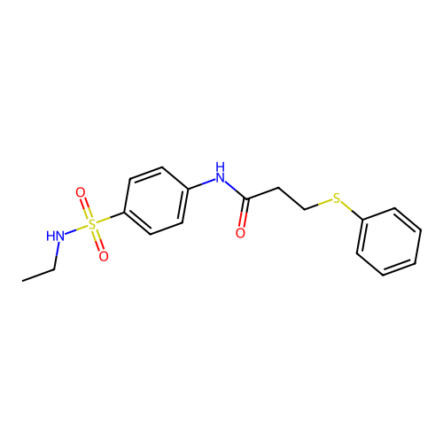 N-[4-(ethylsulfamoyl)phenyl]-3-phenylsulfanylpropanamide structure