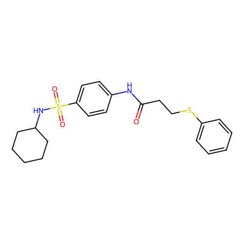 N-[4-(cyclohexylsulfamoyl)phenyl]-3-phenylsulfanylpropanamide structure