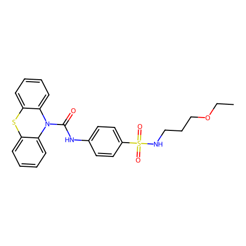 N-[4-(3-ethoxypropylsulfamoyl)phenyl]phenothiazine-10-carboxamide structure
