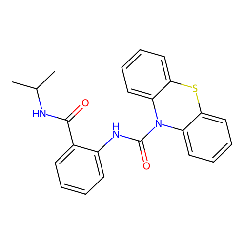 N-[2-(propan-2-ylcarbamoyl)phenyl]phenothiazine-10-carboxamide structure
